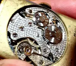 Rolex 18K/750 solid gold small second hand winding men's watch Leather Rare Junk