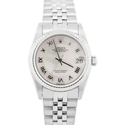 LADIES ROLEX DATEJUST 31MM DECO ROMAN MOP STAINLESS 18K JUBILEE 78274 WATCH