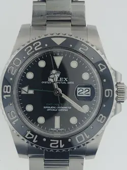 ROLEX GMT-MASTER II 116710LN OYSTER BRACELET BLACK BEZEL 40MM WATCH