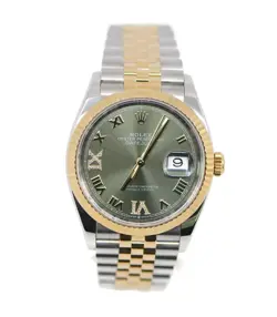 ROLEX DATEJUST DIAMOND GREEN 18K/STAINLESS STEEL WATCH 126233