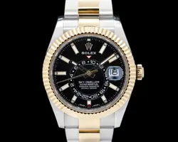 ROLEX SKY DWELLER 326933 STEEL & YELLOW GOLD / BLACK DIAL