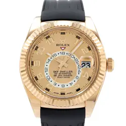 ROLEX SKY-DWELLER  326138 42MM YELLOW GOLD CHAMPAGNE ARABIC MENS WATCH 2020