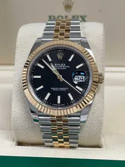 ROLEX DATEJUST 41 SS/18K YELLOW GOLD 126333 BLACK 2024 JUBILEE
