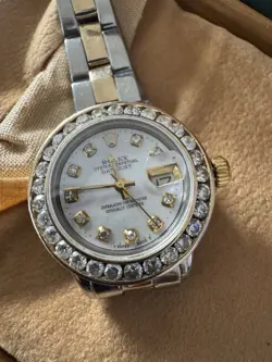 1984 ROLEX 26MM DATEJUST 2 TONE OYSTER TEAL DIAMOND DIAL & BEZEL BOX