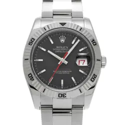 ROLEX DATEJUST TURN-O-GRAPH 116264 BLACK WATCH 669308