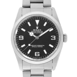 ROLEX EXPLORER I 14270 BLACK ALL TRITIUM SINGLE BUCKLE N NUMBER SECOND HAND MENS
