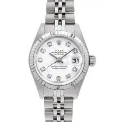 ROLEX DATEJUST 10P DIAMOND 79174G WHITE Y NUMBER SECOND HAND WOMEN
