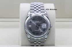 BNIB ROLEX DATEJUST 36MM 126200 SLATE ROMAN DIAL JUBILEE BOX & PAPERS
