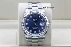 BNIB ROLEX DATEJUST 41MM 126334 BLUE DIAMOND DIAL OYSTER BOX & PAPERS