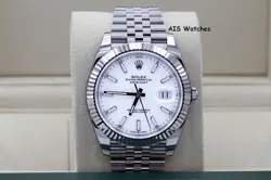 BNIB ROLEX DATEJUST 41MM 126334 WHITE STICK DIAL JUBILEE BOX & PAPER