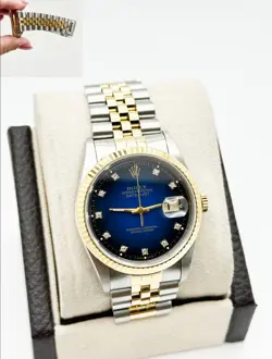 ROLEX DATEJUST 16233 VIGNETTE DIAMOND DIAL 18K YELLOW GOLD STAINLESS STEEL 36MM