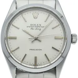 ROLEX AIR KING ANTIQUE 5500(3) STAINLESS STEEL MENSWATCH SILVER USED