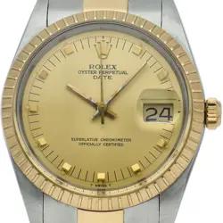 ROLEX OYSTER PERPETUAL DATE TRITIUM DOOR STOP DIAL 15053(R) K18YG/STAINLESS ...