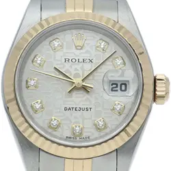 ROLEX DATEJUST LADIES WATCH 10P DIAMOND COMPUTER DIAL 79173G(F) K18YG/STAINL...
