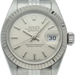 ROLEX DATEJUST LADIES WATCH 69174(T) K18WG/STAINLESS STEEL WOMENWATCH SILVER...