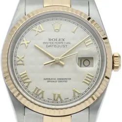 ROLEX DATEJUST MEN'S WATCH PYRAMID DIAL 16233(P) K18YG/STAINLESS STEEL MENSW...