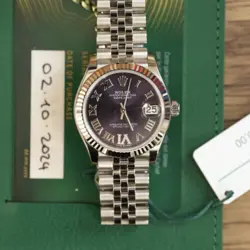 ROLEX DATEJUST 31 278274 AUBERGINE PURPLE ROMAN DIAMOND VI DIAL JUBILEE B P NEW