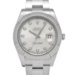ROLEX DATEJUSTII 116334G SILVER/DIAMOND WATCH 674870