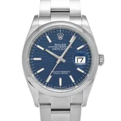 ROLEX DATEJUST 36 126200 BRIGHT BLUE FLUTED MOTIF WATCH 672736