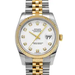 ROLEX DATEJUST 116233G WHITE/DIAMOND WATCH 673868