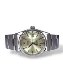 ROLEX DATEJUST 36 - 1601 - 1963 - SILVER BATON DIAL - BOXED - OYSTER
