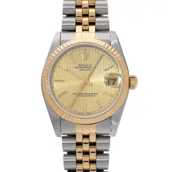 ROLEX DATEJUST 78273 CHAMPAGNE TAPESTRY WATCH 674956