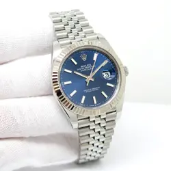 ROLEX 126334 DATEJUST 41 WITH BLUE STICK DIAL ON JUBILEE