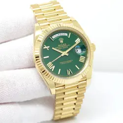 ROLEX 228238 DAY DATE 40 18K YELLOW GOLD WITH GREEN ROMAN DIAL