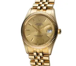 ROLEX OP 34MM VINTAGE DATE 14K YG CHAMPAGNE DIAL JUBILEE CIRCA 15037
