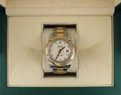 2015 ROLEX DATEJUST 116333 IVORY DIAMOND DIAL TT 18KT OYSTER NO PAPERS 41MM