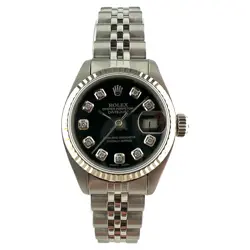 ROLEX DATEJUST 26MM 6917 CUSTOM BLACK DIAL WITH DIAMONDS WITH JUBILEE BRACELET