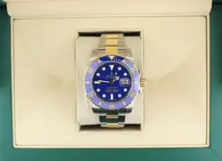 2012 ROLEX SUBMARINER 116613LB BLUE SERTI DIAMOND DIAL TT OYSTER NO PAPERS 40MM