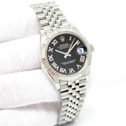 ROLEX 278274 DATEJUST WITH BLACK ROMAN DIAL ON JUBILEE