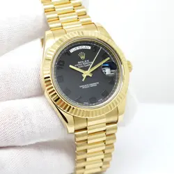 ROLEX 218238 DAY DATE II 18K YELLOW GOLD WITH DARK GREY ARABIC DIAL
