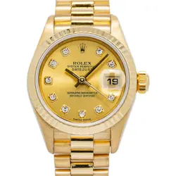 ROLEX DATEJUST 79178 AUTO 18K YG PRESIDENT FACTORY DIAMOND DIAL WOMEN WATCH 26MM