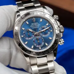 ROLEX DAYTONA 40MM WHITE GOLD BLUE DIAL CHRONOGRAPH 116509