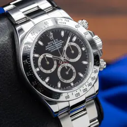 ROLEX DAYTONA BLACK DIAL STAINLESS STEEL CHRONOGRAPH 116520