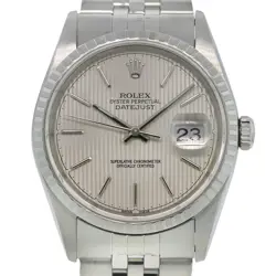 ROLEX M16220 DATEJUST STAINLESS STEEL SILVER TAPESTRY DIAL WATCH FULL SET