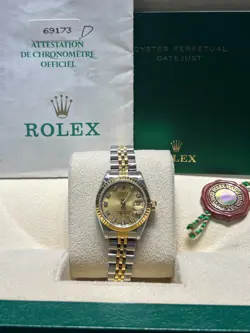 ROLEX 69173 LADY-DATEJUST 26MM STEEL YELLOW GOLD CHAMPAGNE DIAL JUBILEE-1987