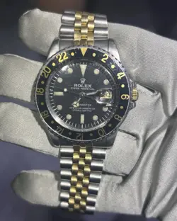 VINTAGE ROLEX GMT-MASTER 40MM 14K YELLOW GOLD STEEL AUTOMATIC MEN'S WATCH 16753.