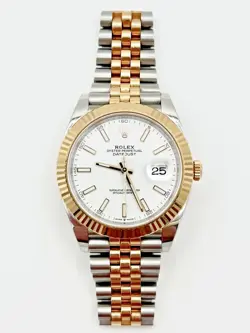 ROLEX DATE JUST 41MM TWO TONE WHITE INDEX DIAL JUBILEE 126333 PRE-OWNED 2023