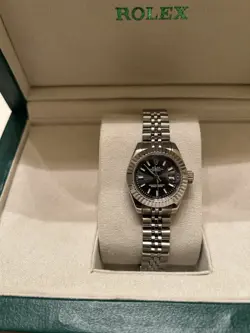 ROLEX DATEJUST DIAMOND WATCH, 68274 31MM, BLACK DIAMOND DIAL WITH STAINLESS STEE