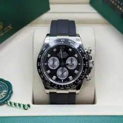 ROLEX COSMOGRAPH DAYTONA 126519LN 40MM WHITE GOLD BLACK DIAMOND DIAL OYSTERFLEX