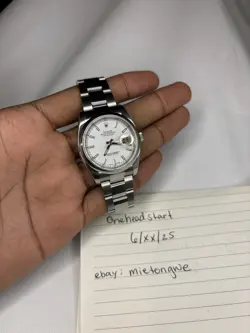 ROLEX DATEJUST 116200 SILVER OYSTER BRACELET WITH SILVER BEZEL (WATCH ONLY)