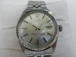 ROLEX OYSTER PERPETUAL DATEJUST 1601 WHITE GOLD BEZEL AND SS JUBILEE BRACELET