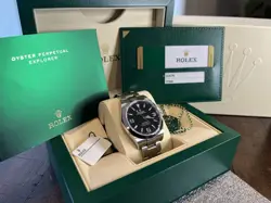 ROLEX EXPLORER 214270. 39MM. FULL SET BOX + PAPERS. MK2 DIAL - FULL LUME -
