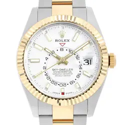 ROLEX SKY-DWELLER 336933 WHITE 3 ROW OYSTER BRACELET RANDOM NUMBER SECOND HA...
