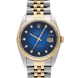 ROLEX DATEJUST 16233G BLUE GRADIENT/DIAMOND WATCH 672692