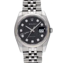 ROLEX DATEJUST 116234G BLACK COMPUTER/DIAMOND WATCH 674821