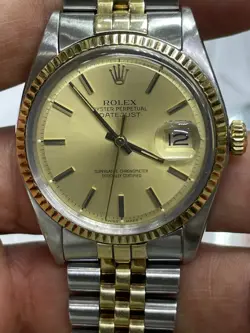 ROLEX DATEJUST 36 WATCH REF. 1601 STEEL GOLD AUTOMATIC VINTAGE
